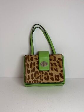 Dolce & Gabbana Vintage Green Leopard Pony Hair HandBag
